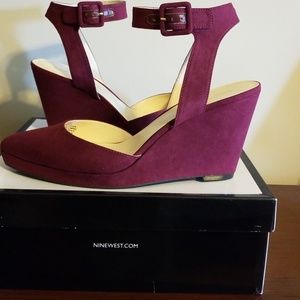 Nine West Wedges - Wine/Burgundy Color - Size 11